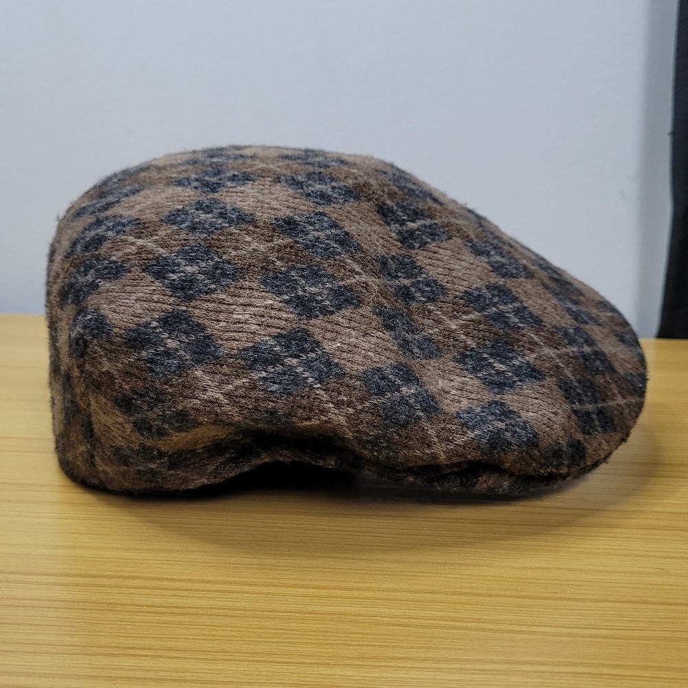 Vintage‎ Kangol Wool Argyle Gatsby HatNewsboy Cap Galway Medium